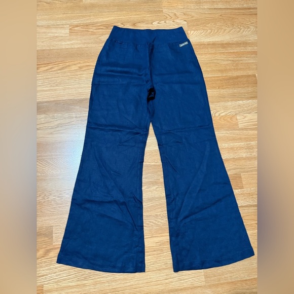 Women's MATILDA JANE Sz S Great Beyond Navy Blue Linen Wide Leg Pants Small - Picture 2 of 8
